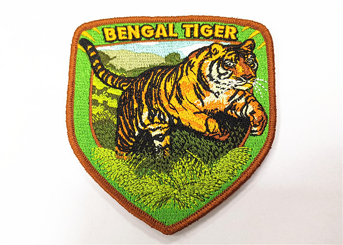 Tiger Logo Vintage Embroidered Patches Fashionable Handmade Eco Friendly