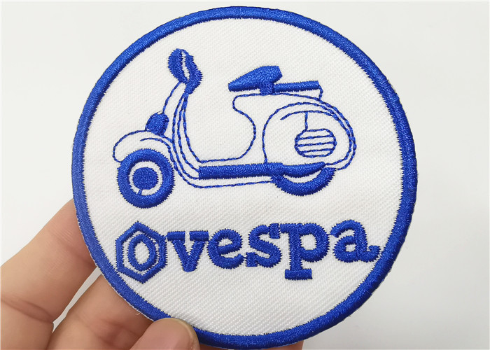 Vespa Club Embroidery Hat Patches Round 3" Tall Embroidered Logo Badges
